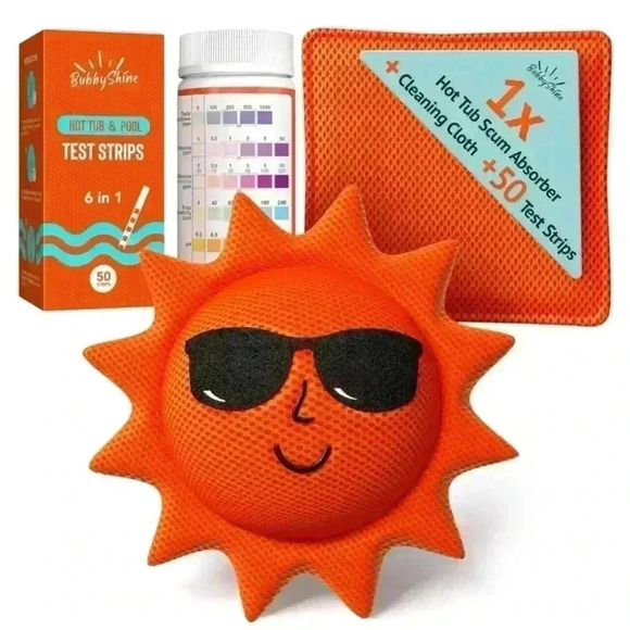 Bubbly Shine Hot Tub & Pool Test Strips 6 in 1 50 Strips / Orange Sun - Picture 1 of 7